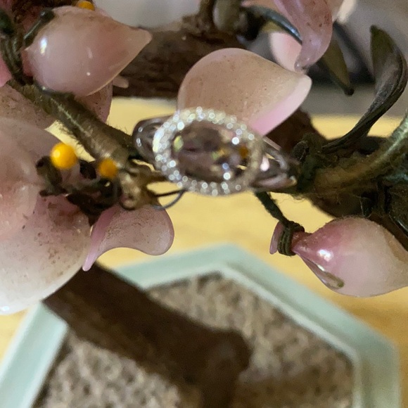Vintage 925 alexandrite white sapphire ring